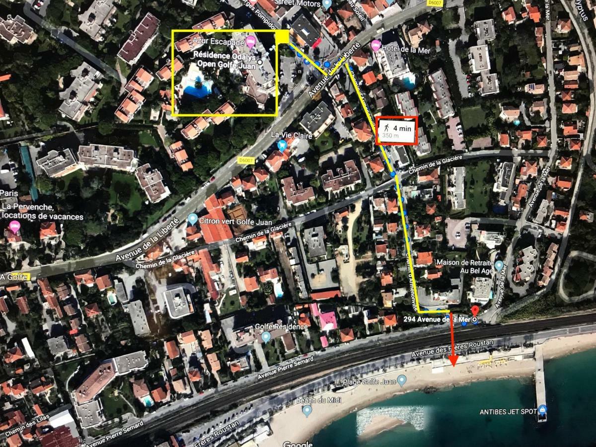 Appartement T2 de standing au pied des plages Golfe-Juan Extérieur photo